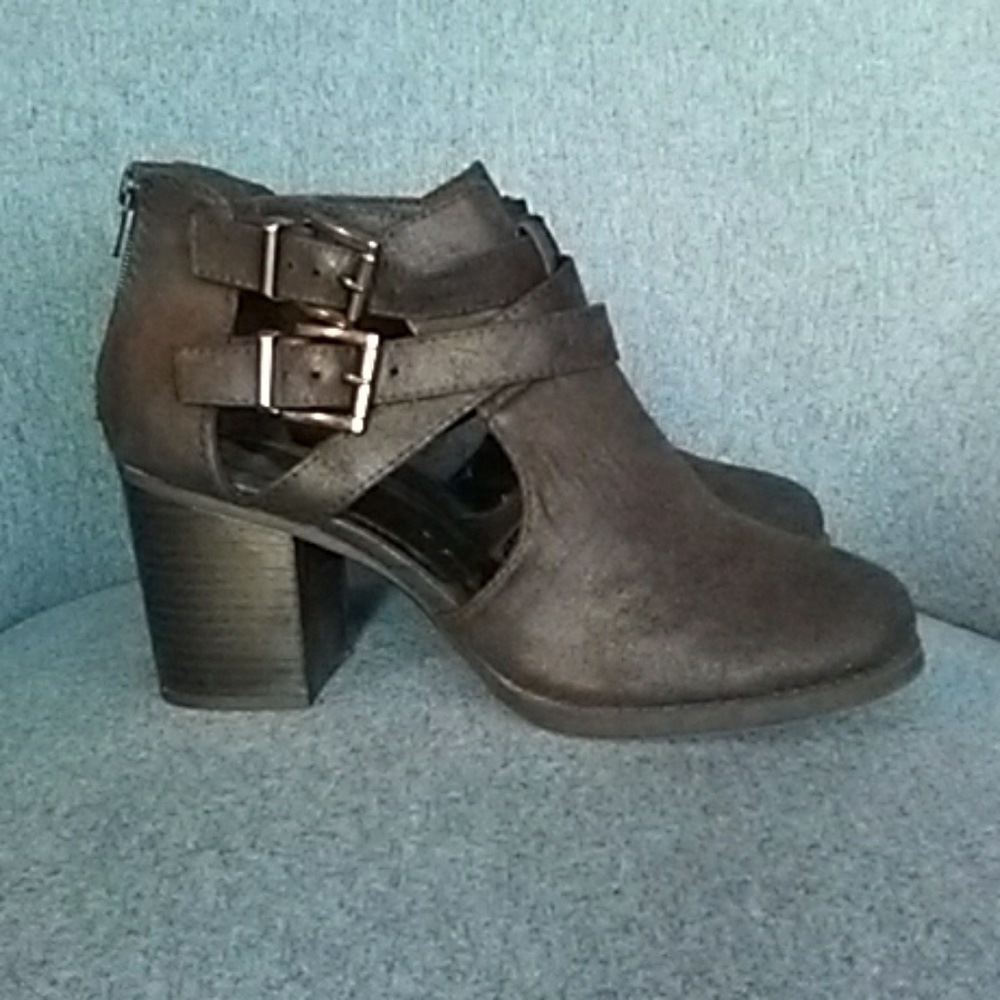 Black strap boots